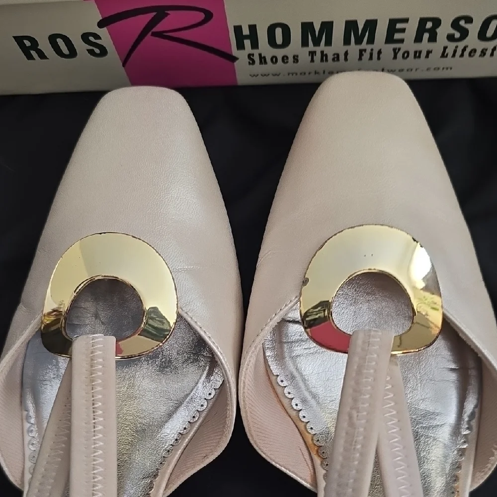 Ros Hommerson Women's Tan Heels with Gold Accent
